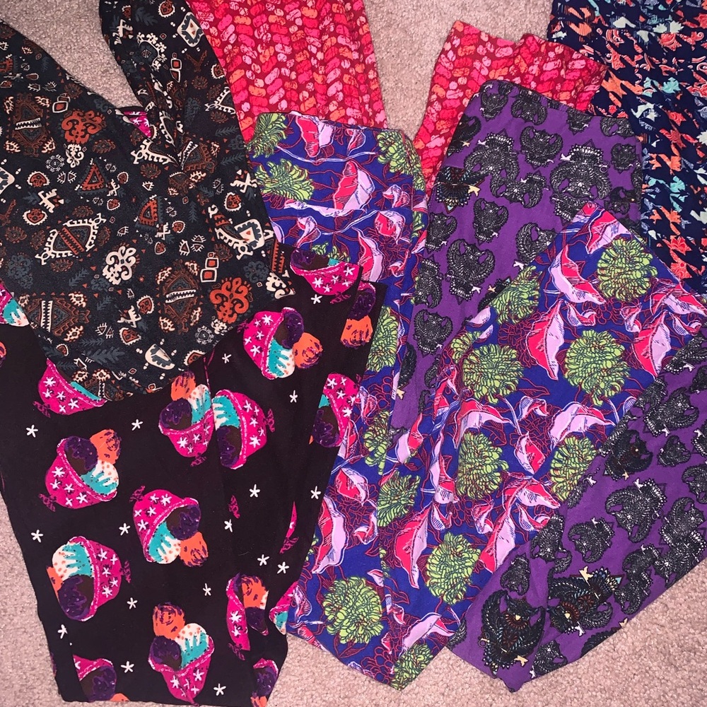 LuLaRoe leggings all one size various patterns bundle 6 pairs